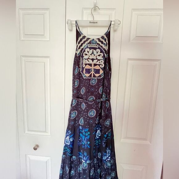NWOT Desigual midi dress with halter straps designed by Christian Lacroix Size L - Picture 5 of 9